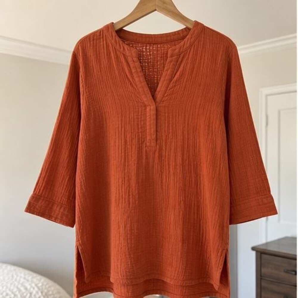 Sand Tie Neck Blouse
